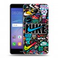 Дизайнерский пластиковый чехол для Huawei Y3 (2017) найк nike черный