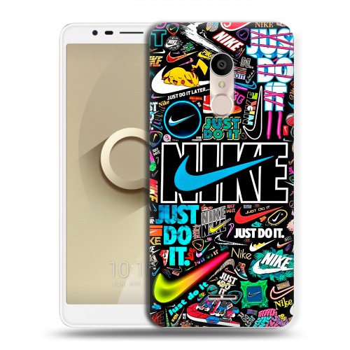 Дизайнерский силиконовый чехол для Alcatel 3C найк nike черный