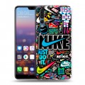 Дизайнерский силиконовый с усиленными углами чехол для Huawei P20 Pro найк nike черный
