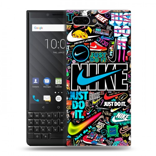 Дизайнерский пластиковый чехол для BlackBerry KEY2 найк nike черный