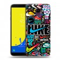 Дизайнерский пластиковый чехол для Samsung Galaxy J6 найк nike черный