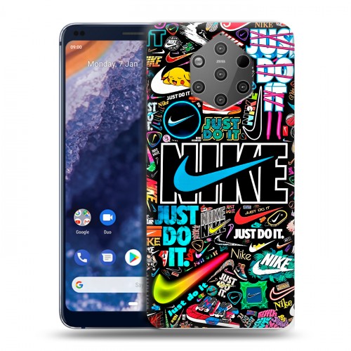 Дизайнерский пластиковый чехол для Nokia 9 PureView найк nike черный