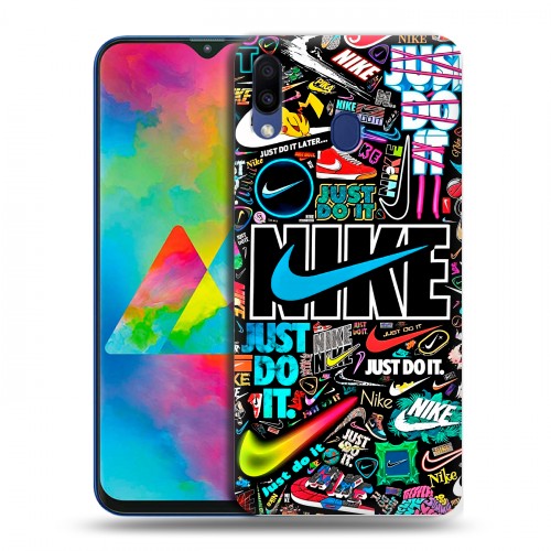 Дизайнерский пластиковый чехол для Samsung Galaxy M20 найк nike черный