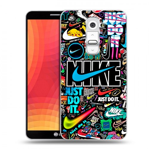 Дизайнерский пластиковый чехол для LG Optimus G2 найк nike черный