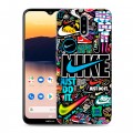 Дизайнерский силиконовый чехол для Nokia 2.3 найк nike черный