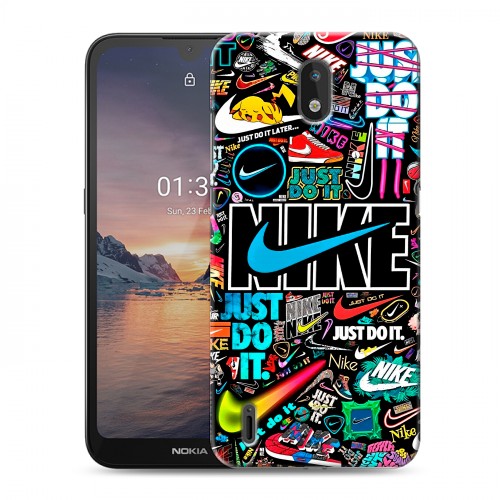 Дизайнерский силиконовый чехол для Nokia 1.3 найк nike черный