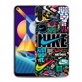 Дизайнерский пластиковый чехол для Samsung Galaxy M11 найк nike черный