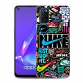 Дизайнерский пластиковый чехол для OPPO A52 найк nike черный
