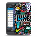 Дизайнерский пластиковый чехол для BlackBerry Z10 найк nike черный