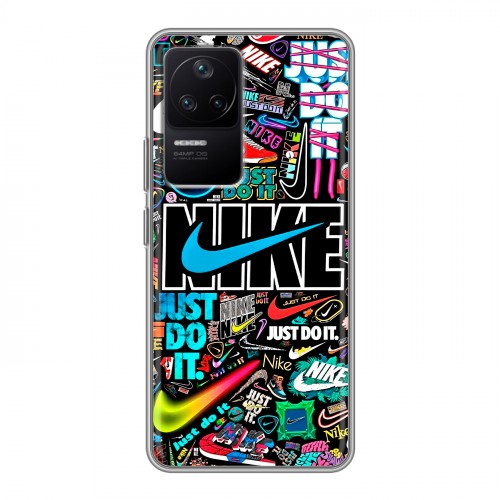 Дизайнерский силиконовый чехол для Xiaomi Poco F4 найк nike черный