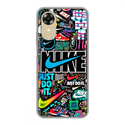 Дизайнерский силиконовый чехол для OPPO A17k найк nike черный