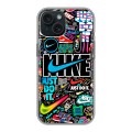 Дизайнерский силиконовый чехол для Iphone 15 найк nike черный