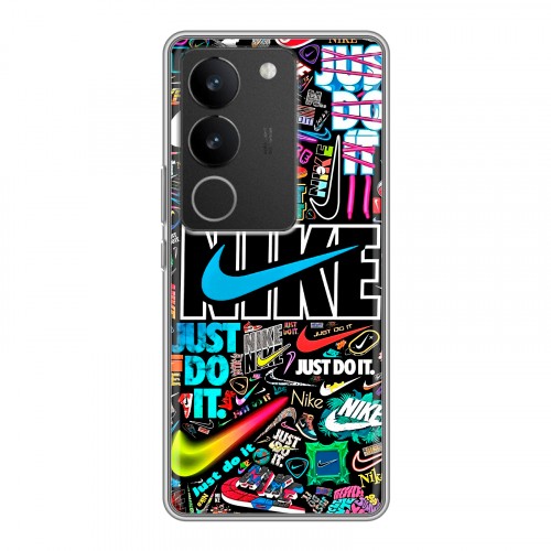 Дизайнерский силиконовый с усиленными углами чехол для Vivo V29 найк nike черный