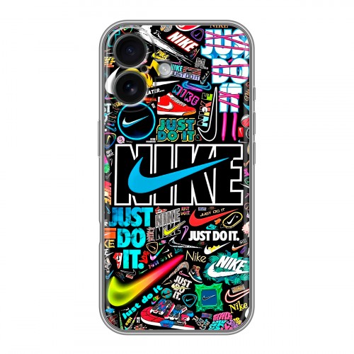 Дизайнерский силиконовый чехол для Iphone 16 найк nike черный