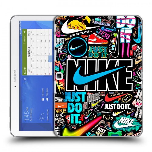Дизайнерский силиконовый чехол для Samsung Galaxy Tab 4 10.1 найк nike черный