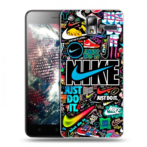 Дизайнерский силиконовый чехол для Lenovo S580 Ideaphone найк nike черный