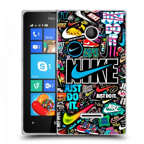 Дизайнерский пластиковый чехол для Microsoft Lumia 435 найк nike черный