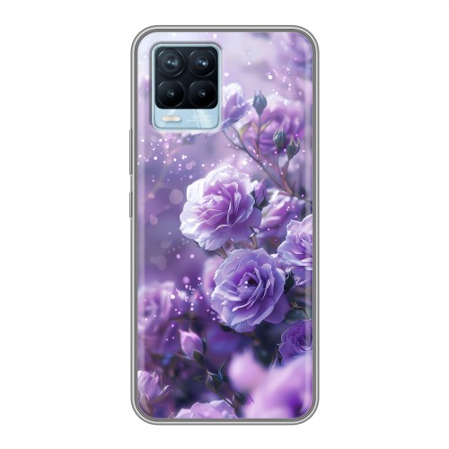 Дизайнерский силиконовый чехол для Realme 8 Розы цветы