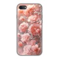 Полупрозрачный дизайнерский силиконовый чехол для Iphone 7 Розовые розы