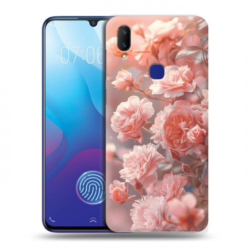 Полупрозрачный дизайнерский пластиковый чехол для Vivo V11i Розовые розы