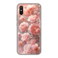 Полупрозрачный дизайнерский силиконовый чехол для Xiaomi RedMi 9A Розовые розы