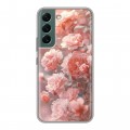 Полупрозрачный дизайнерский пластиковый чехол для Samsung Galaxy S22 Розовые розы