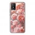 Полупрозрачный дизайнерский пластиковый чехол для TCL 403 Розовые розы