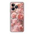 Полупрозрачный дизайнерский пластиковый чехол для Realme C53 Розовые розы