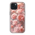 Полупрозрачный дизайнерский пластиковый чехол для Iphone 15 Розовые розы