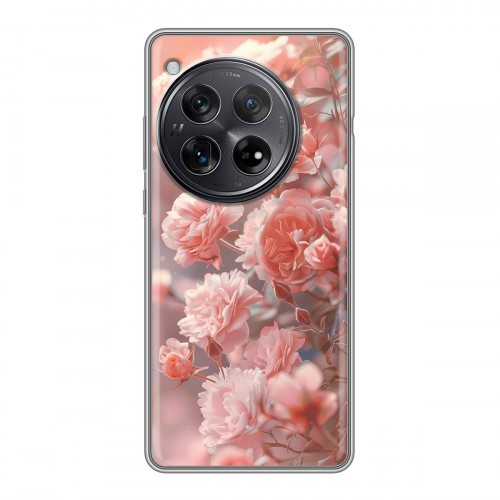 Полупрозрачный дизайнерский пластиковый чехол для OnePlus 12 Розовые розы