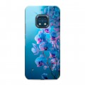 Полупрозрачный дизайнерский силиконовый с усиленными углами чехол для Nokia XR20 голубые орхидеи