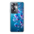 Полупрозрачный дизайнерский пластиковый чехол для OnePlus Nord N30 SE 5G голубые орхидеи