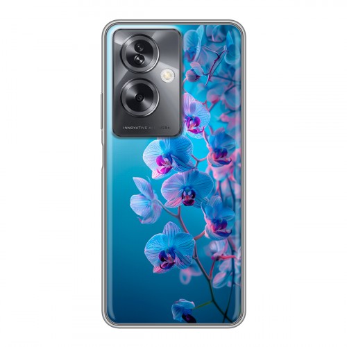 Полупрозрачный дизайнерский пластиковый чехол для OnePlus Nord N30 SE 5G голубые орхидеи