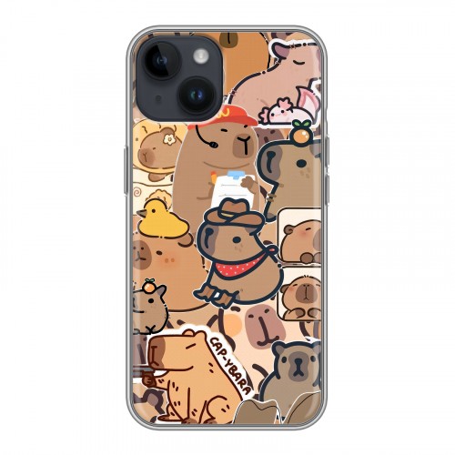 Дизайнерский силиконовый чехол для Iphone 14 капибара