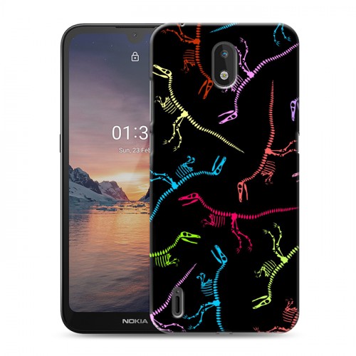 Дизайнерский силиконовый чехол для Nokia 1.3 Узоры динозавров