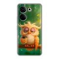 Дизайнерский силиконовый с усиленными углами чехол для Tecno Camon 20 сова