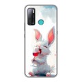 Полупрозрачный дизайнерский силиконовый с усиленными углами чехол для Tecno Pouvoir 4 кролик зайчик