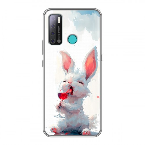 Полупрозрачный дизайнерский силиконовый с усиленными углами чехол для Tecno Pouvoir 4 кролик зайчик