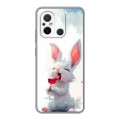 Полупрозрачный дизайнерский силиконовый чехол для Xiaomi RedMi 12C кролик зайчик