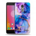 Дизайнерский пластиковый чехол для Lenovo K6 синий мрамор