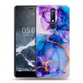 Дизайнерский пластиковый чехол для Nokia 5.1 синий мрамор