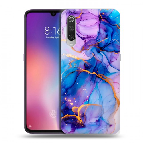 Дизайнерский пластиковый чехол для Xiaomi Mi9 синий мрамор