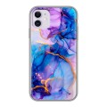 Дизайнерский силиконовый чехол для Iphone 11 синий мрамор