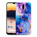 Дизайнерский силиконовый чехол для Nokia 2.3 синий мрамор