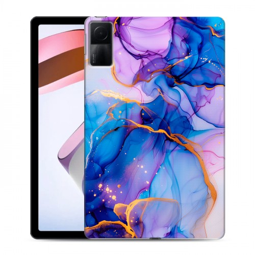 Дизайнерский силиконовый чехол для Xiaomi RedMi Pad синий мрамор