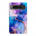 Дизайнерский пластиковый чехол для Google Pixel Fold синий мрамор