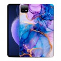 Дизайнерский силиконовый чехол для Xiaomi Pad 6 синий мрамор