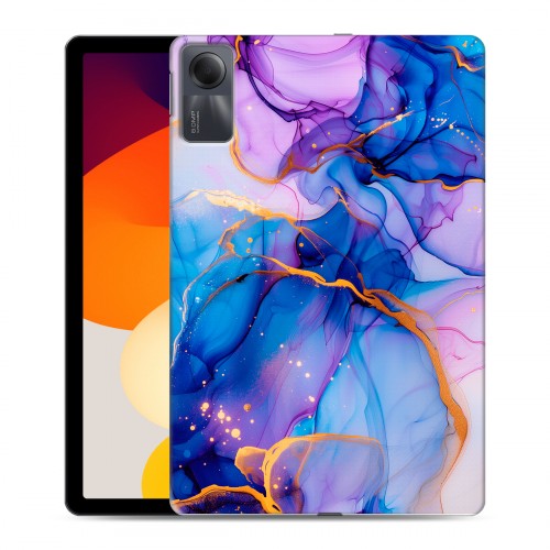 Дизайнерский силиконовый чехол для Xiaomi RedMi Pad SE синий мрамор