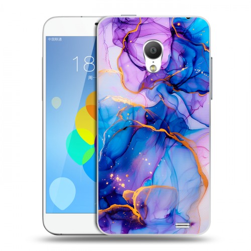 Дизайнерский пластиковый чехол для  Meizu MX3 синий мрамор