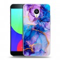 Дизайнерский пластиковый чехол для Meizu MX4 синий мрамор